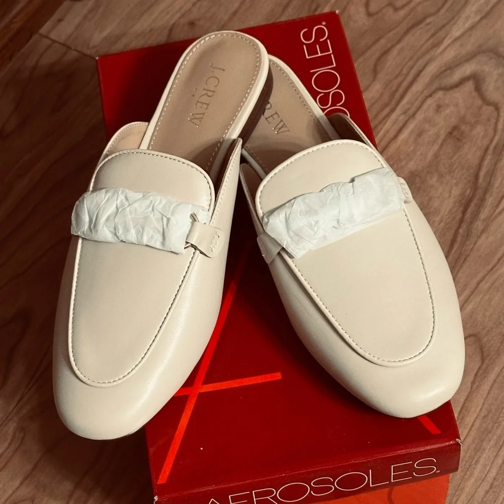 J.Crew Cream Slip-On Mules 7M - Picture 3 of 6
